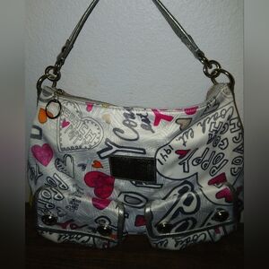 Coach Limited Edition Poppy Graffiti Double Flap Pocket Hobo Crossbody